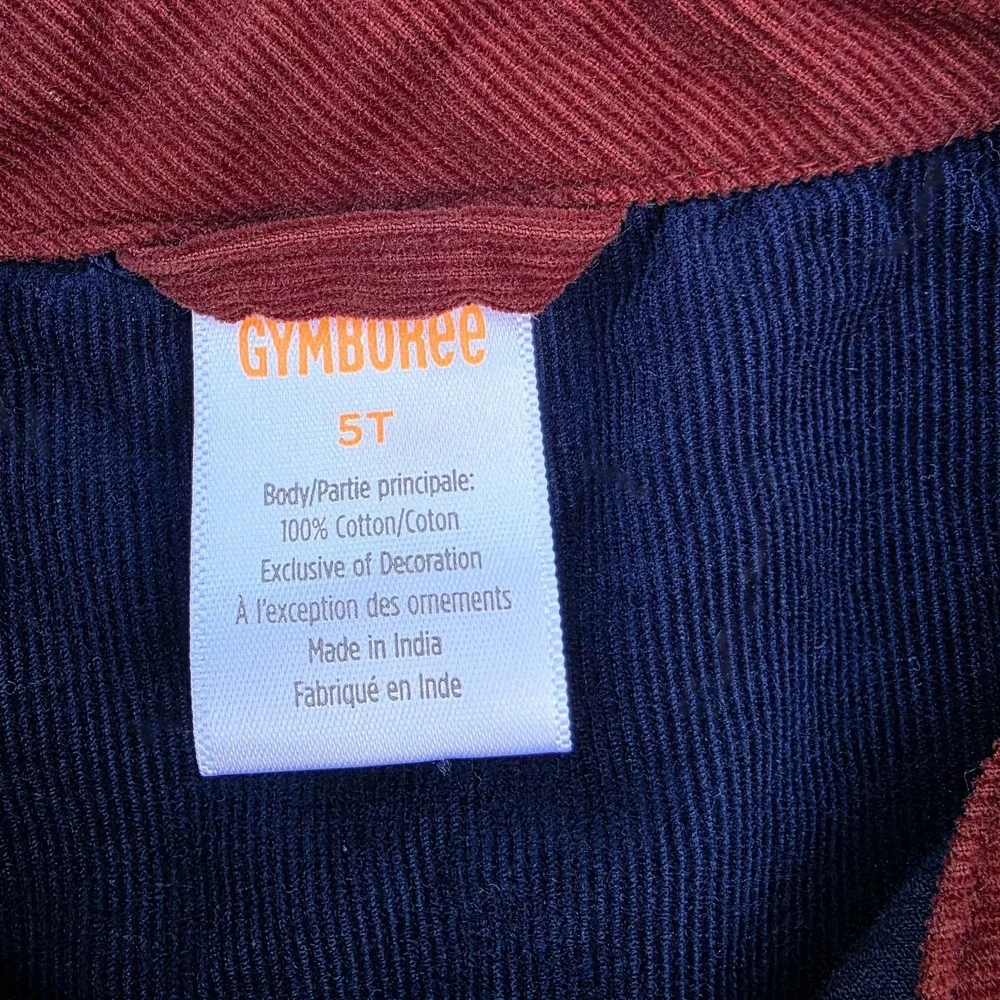 Gymboree Boys 5T Shirt Lot Corduroy Fox Embroidered Plaid Flannel 2 Pc